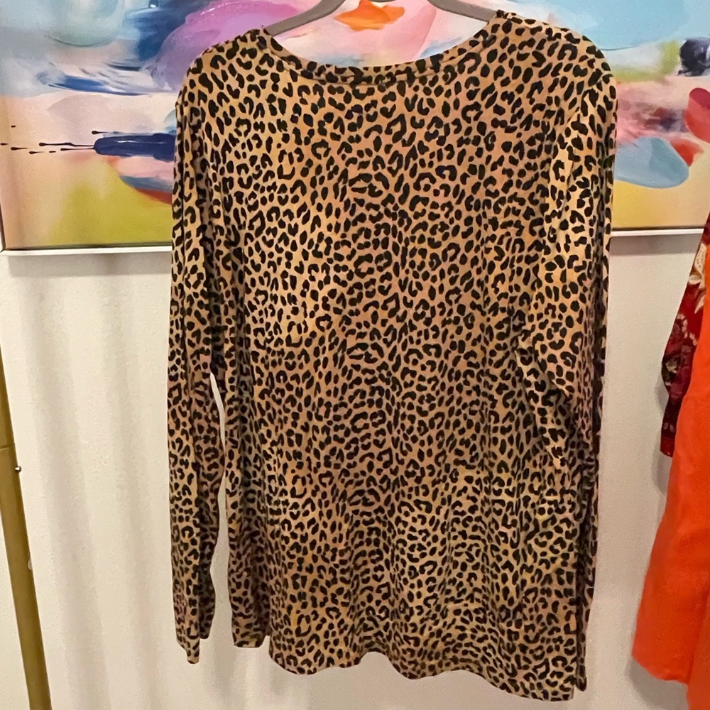 Lands' End‎ Leopard Print Long Sleeve Top - Picture 7 of 7